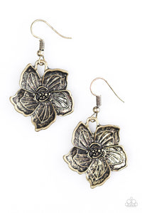 Hibiscus Grove - Brass Earrings