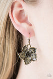 Hibiscus Grove - Brass Earrings