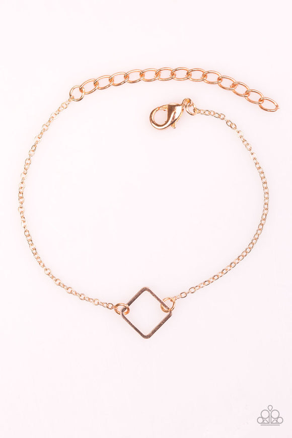 The SQUARE Minimum - Rose Gold Bracelet - Clasp Gold Box