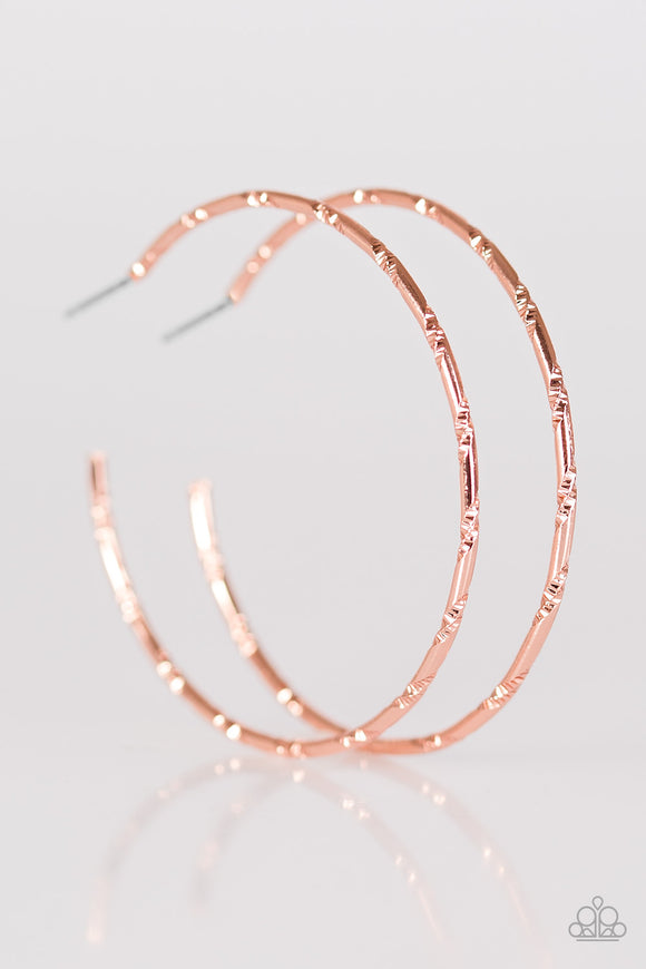 Industrial Edge - Copper  Hoop Earrings