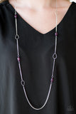 Colorfully Casual - Purple Necklace - Box 3 - Purple