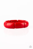Peace Out - Red Stretch Bracelet