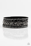 Rhinestone Rocker - Black Urban Bracelet