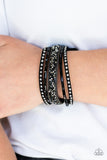 Rhinestone Rocker - Black Urban Bracelet