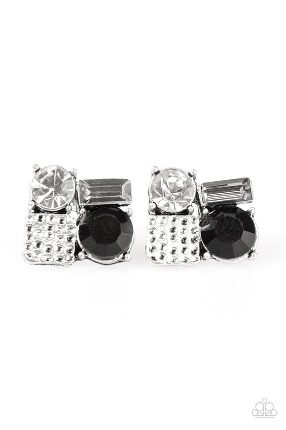 Mixing Business With Sparkle - Black Post Earring - Box 2 - Black