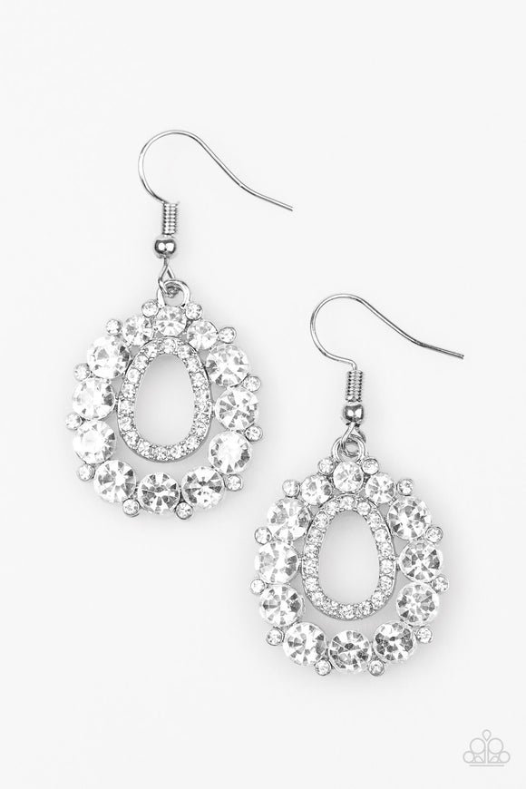 Struck By Sparkle - White Earrings