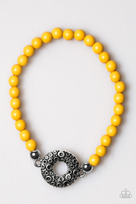 Put A Spin On It - Yellow Bracelet