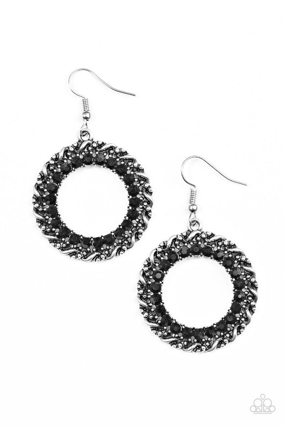 Grunge And Glitter - Black Earring