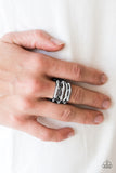 Always On Edge - Black/Silver Ring - Box 10