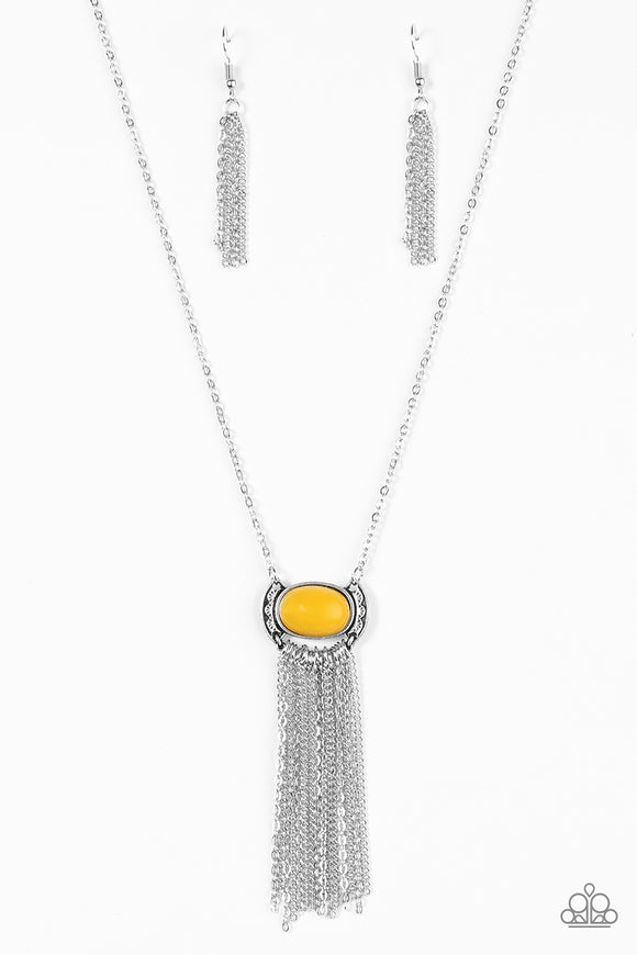 Fair- Weather FRINGE - Yellow Necklace - Box 2 - Yellow