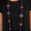 Tropical Tango - Purple Wooden Necklace - Box 7 - Purple