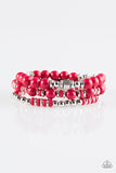 Bermuda Beauty - Red Stretch Bracelet