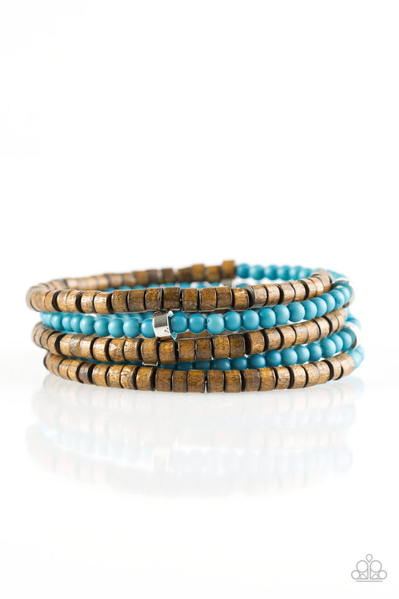 Who WOOD Of Thought - Blue Coil Bracelet - Box 3