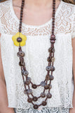 Honolulu Hula - Yellow Wooden Necklace - Box 1 - Yellow