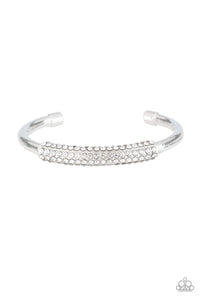 Day To Day Dazzle - White Cuff Bracelet