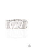 Metallic Geode - Silver Bracelet - Stretch Silver Box