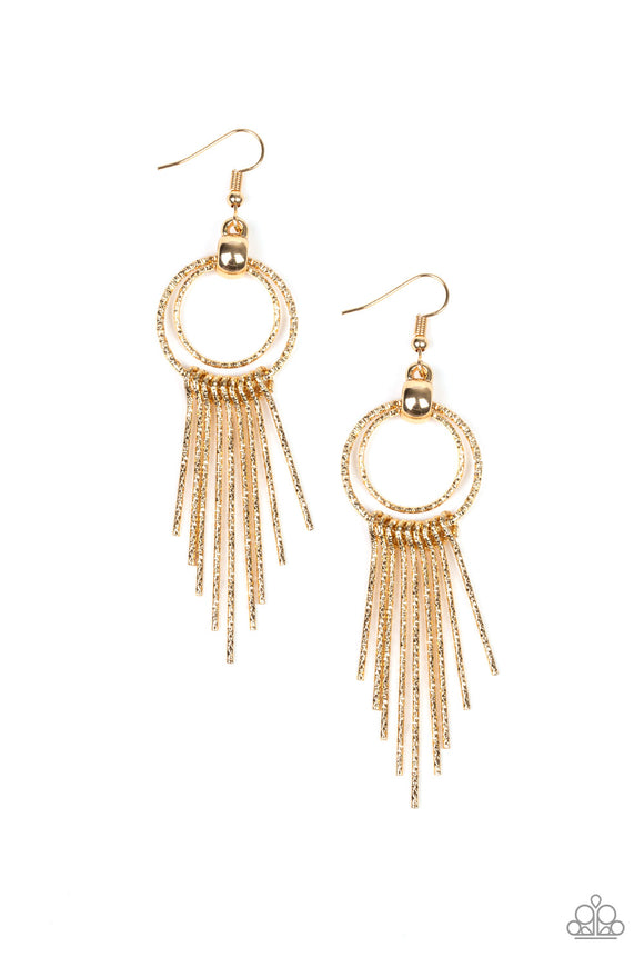 Eye-Catching Edge - Gold Earrings