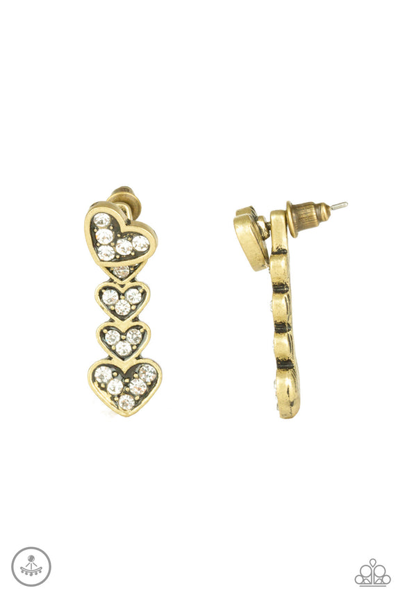 Heartthrob Twinkle - Brass Double-Sided Post Earring - Box 1