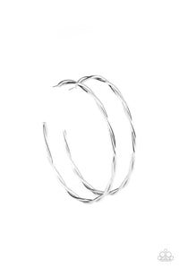 Out Of Control Curves - Silver Hoop Earring