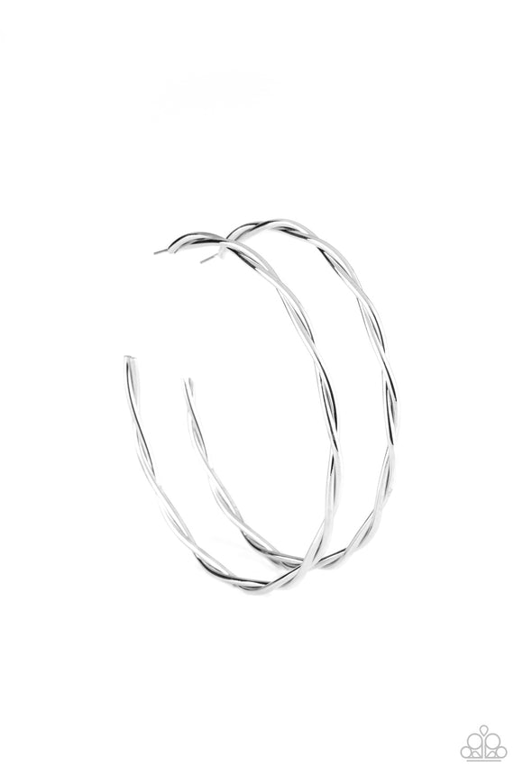 Out Of Control Curves - Silver Hoop Earring