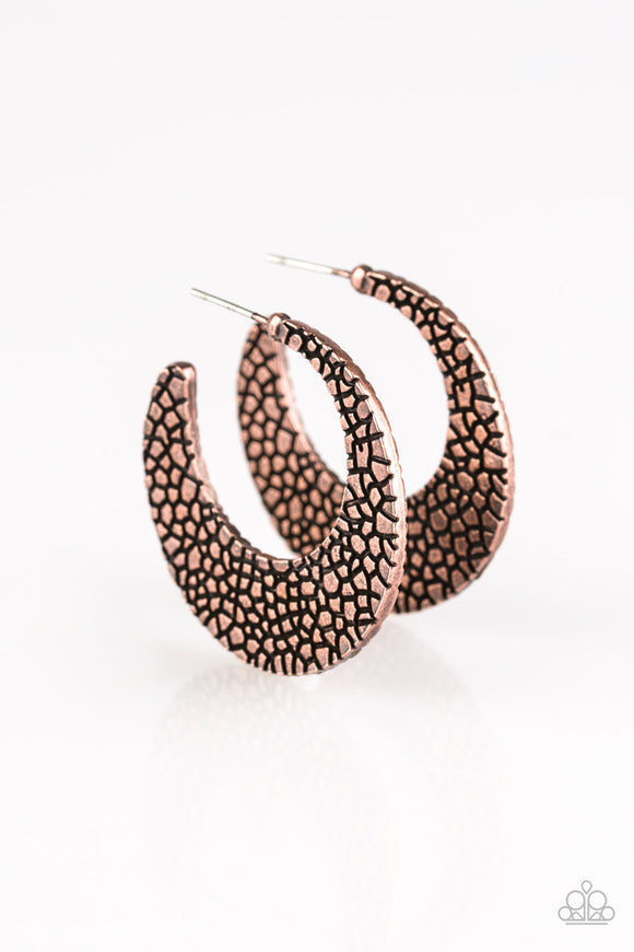 Country Cobblestone - Copper Hoop Earrings