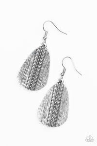 Double The Texture - Silver Earrings