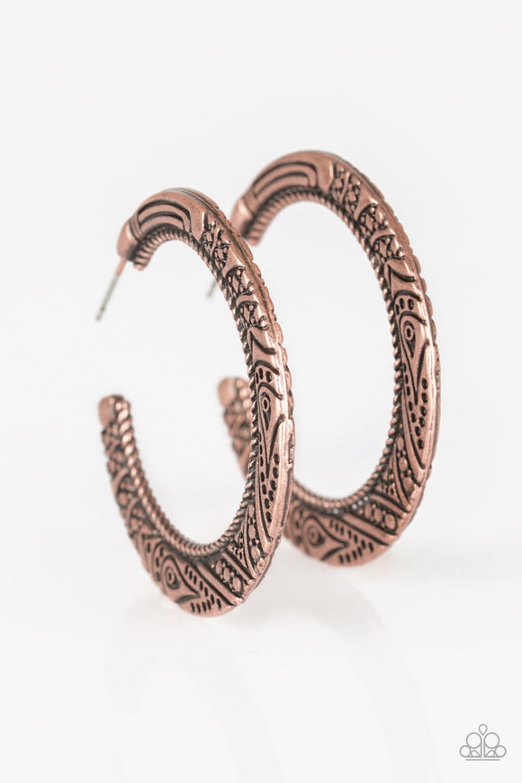 New Zealand Native - Copper Hoop Earring