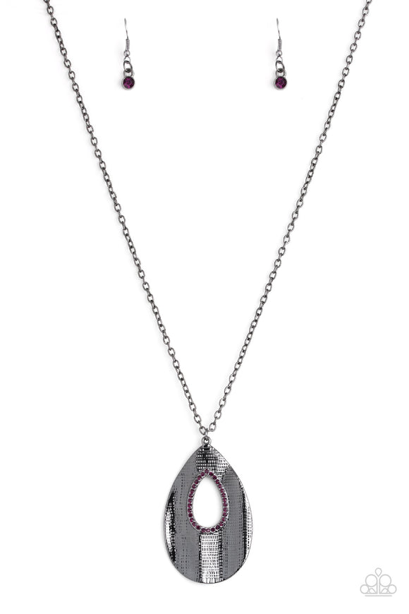 Stop, TEARDROP, and Roll - Purple Necklace - Box 1 - Purple