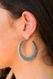 Talk About Texture - Silver Hoop Earring