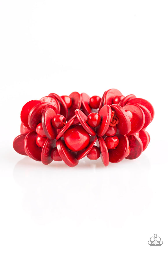 Tropical Temptress - Red Stretch Bracelet
