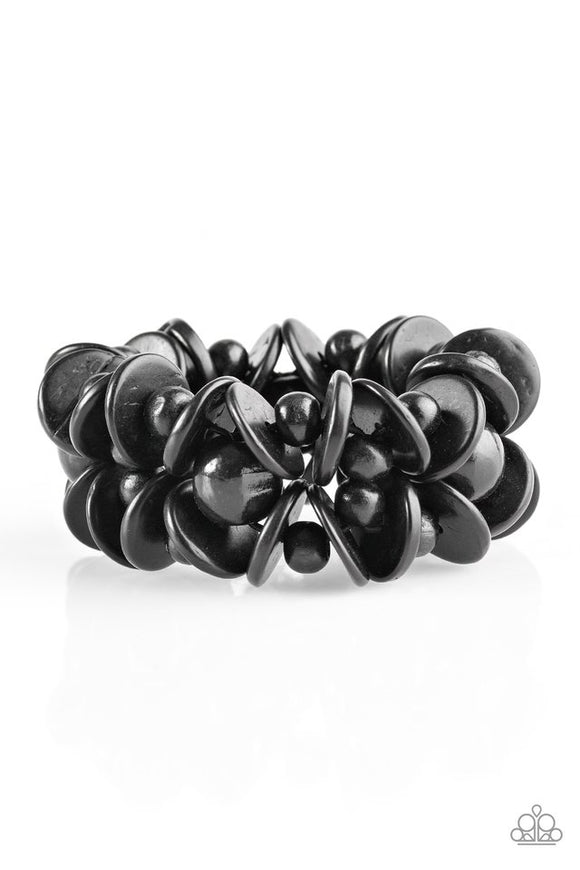 Tropical Temptress - Black Bracelet - Box Stretch Black