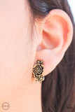 Rose Garden Radiance - Brass Clip-On Earring - Box 1