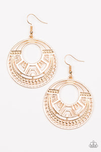 Modernly Mayan - Gold Earrings