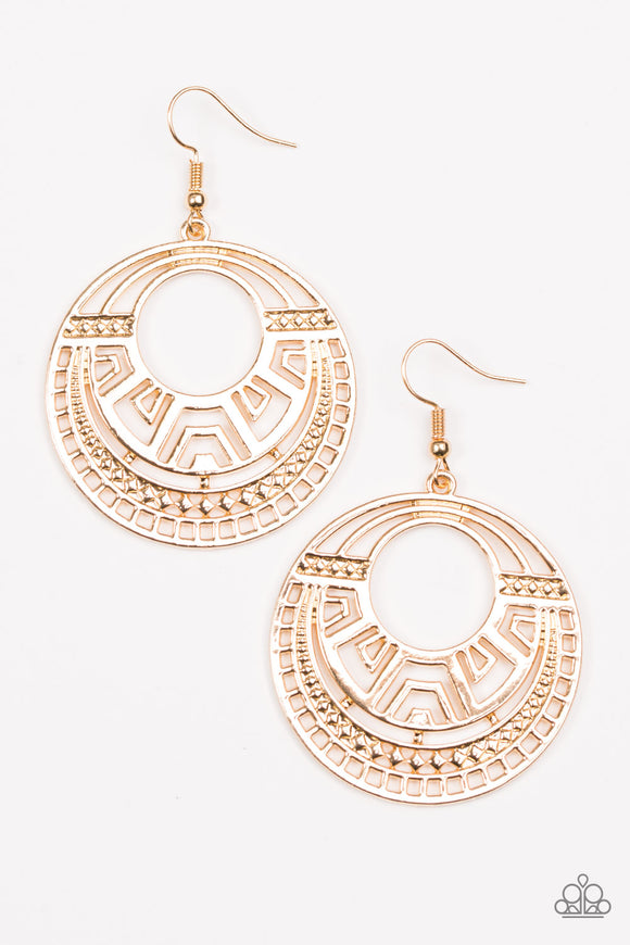 Modernly Mayan - Gold Earrings