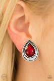 Radiantly Ravishing - Red Clip-On Earring - Box 1