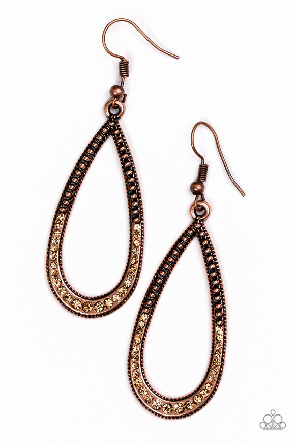 Dripping In Diamonds - Copper Earring