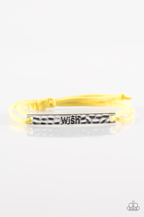 Careful What You Wish For - Yellow Pull String Bracelet