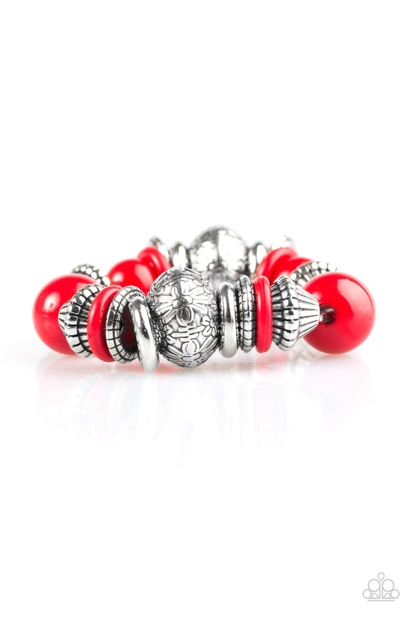 Seize The Season - Red Stretch Bracelet