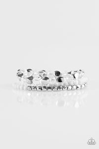 Beaded Bravado - White Stretch Bracelet