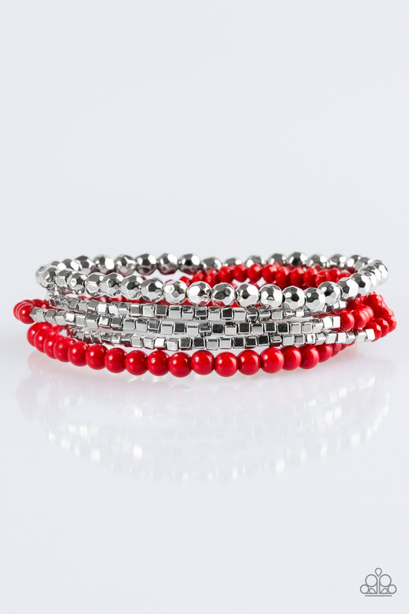 Colorfully Chromatic - Red Stretch Bracelet