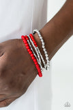 Colorfully Chromatic - Red Stretch Bracelet