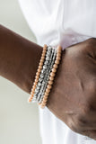 Colorfully Chromatic  - Brown Stretch Bracelet