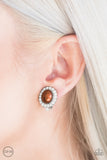 Romantically Regal - Brown Clip-On Earring - Box 1