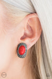 Bedrock Bombshell - Red Clip-On Earring - Box 1