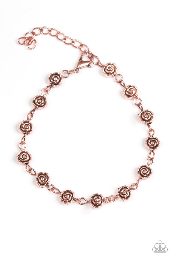 Rosebud Radiance - Copper Bracelet