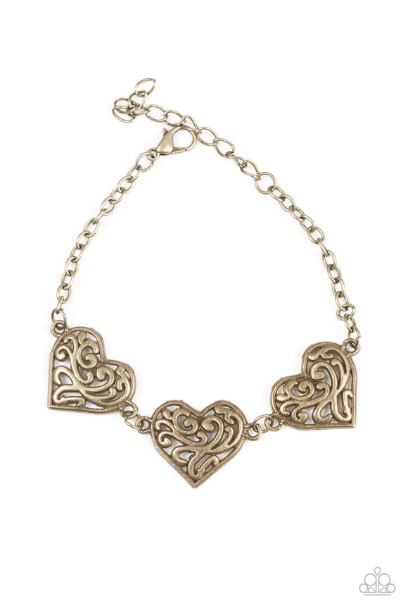 Heartfelt Harmony - Brass Bracelet