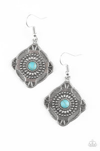 Fiercely Four Corners - Blue Earrings