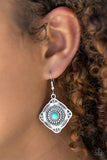 Fiercely Four Corners - Blue Earrings