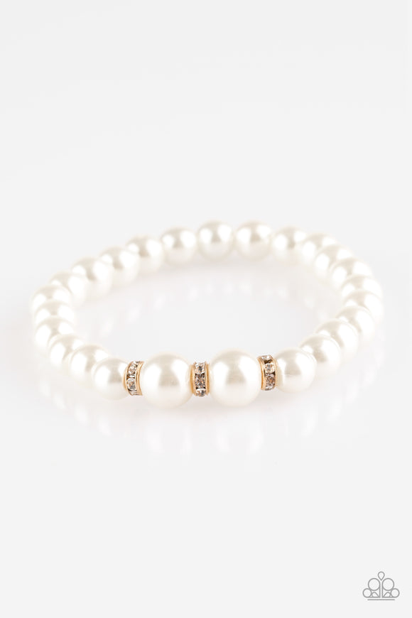 Radiantly Royal - White Stretch Bracelet