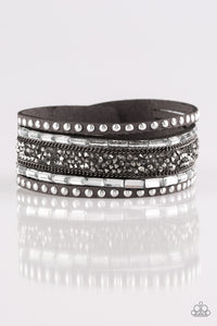 Rhinestone Rocker - Silver Urban Bracelet